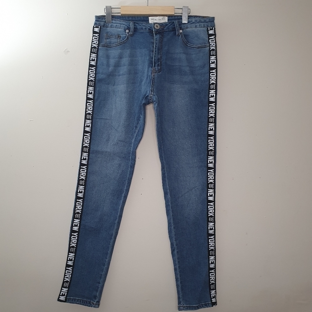 Ardene High Rise Skinny Blue Washed Jeans Size 13